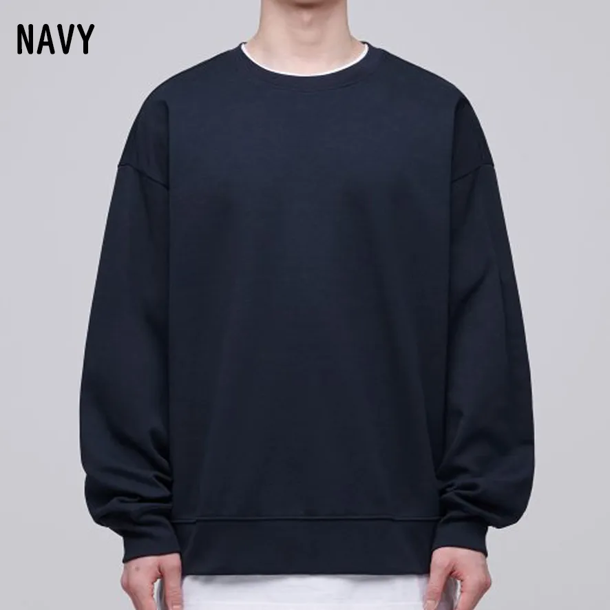 MUSINSA STANDARD  |Pullovers Street Style U-Neck Long Sleeves Plain Cotton