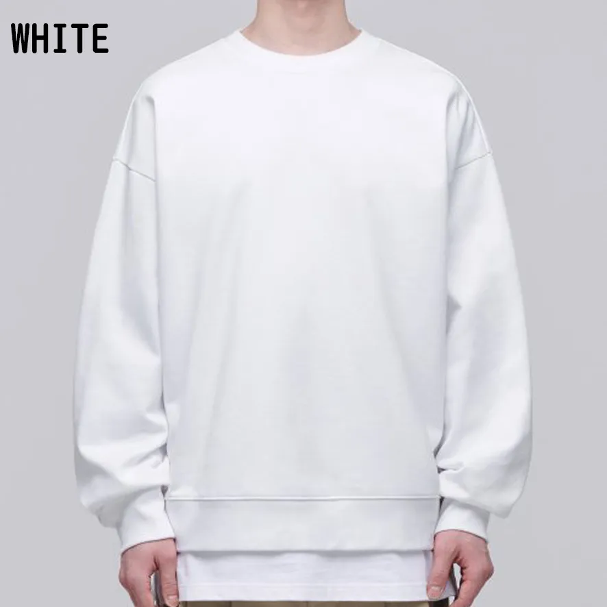 MUSINSA STANDARD  |Pullovers Street Style U-Neck Long Sleeves Plain Cotton