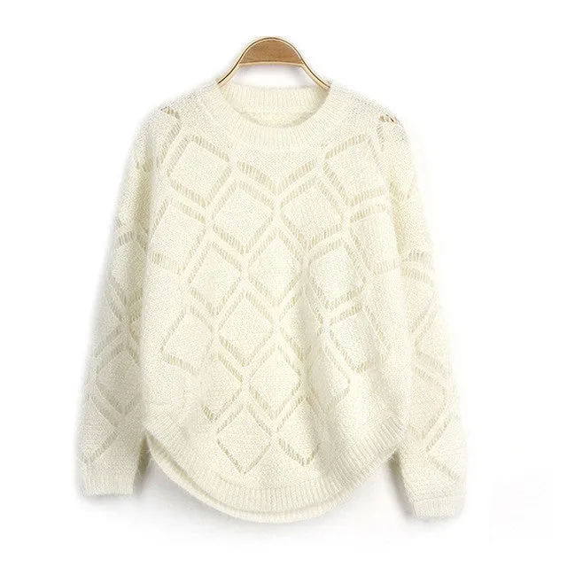 New Fashion Female Bling Pullovers Knitted Long Sleeve O-neck Winter Autumn Plus Size Sweaters Hot  72055 GS