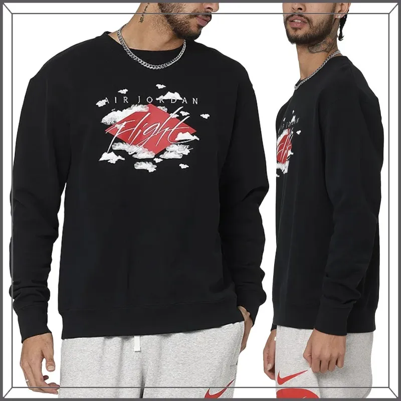 Nike  |Crew Neck Pullovers Street Style U-Neck Long Sleeves Plain