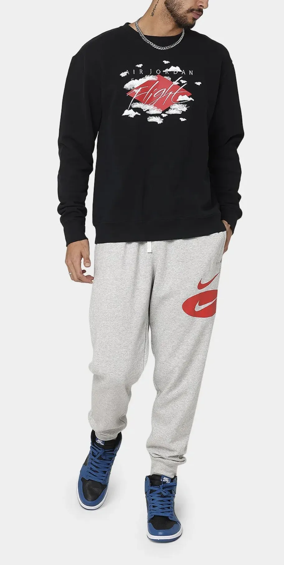 Nike  |Crew Neck Pullovers Street Style U-Neck Long Sleeves Plain