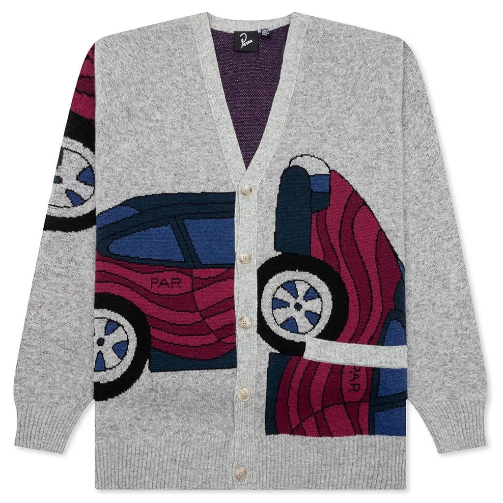 No Parking Knitted Cardigan - Grey Melange