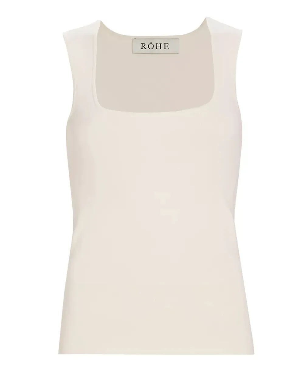 Off White Bustier Shaped Knitted Tank Top