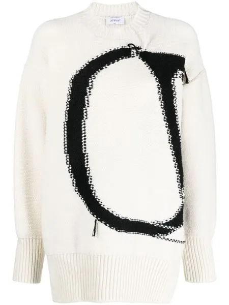 Off-White  |Crew Neck Casual Style Wool Blended Fabrics Long Sleeves