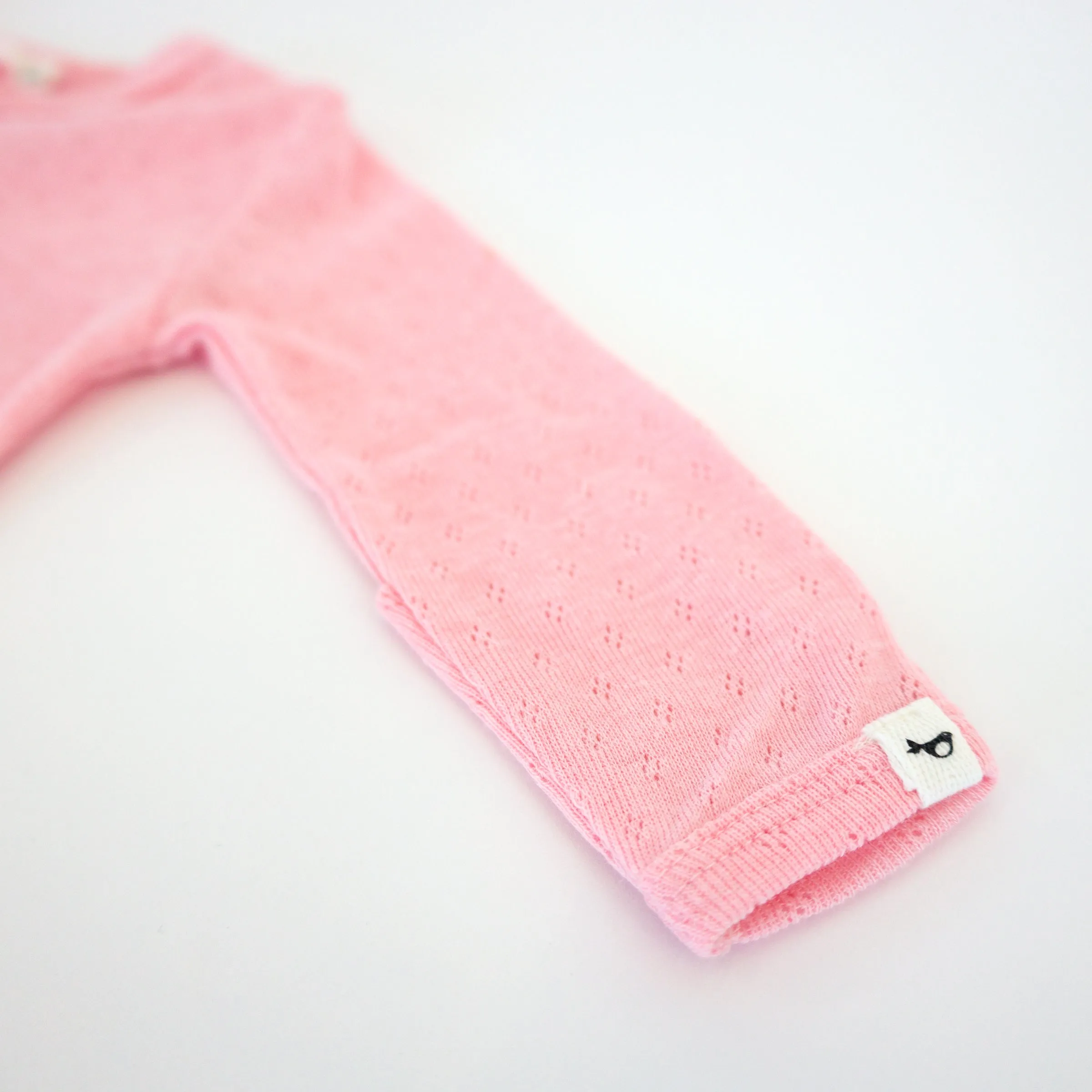 oh baby! Pointelle Zipper Footie - Pink Heather