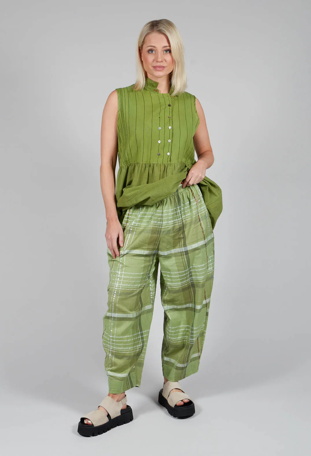 Oriental Trousers in Dark Citron Tartan