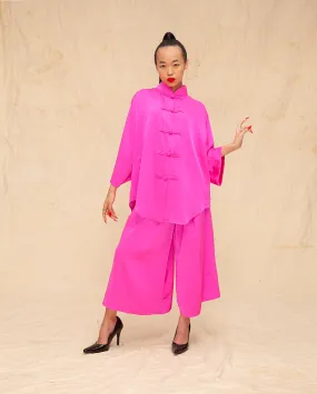 Palazzo Tang Suit (Fuchsia)