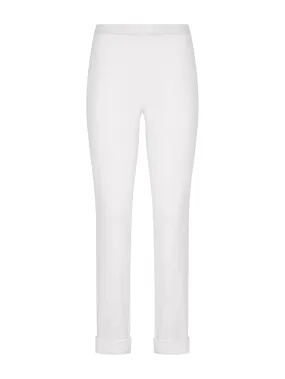 Pantalone a Sigaretta con tasche in Super Fresh - Bianco