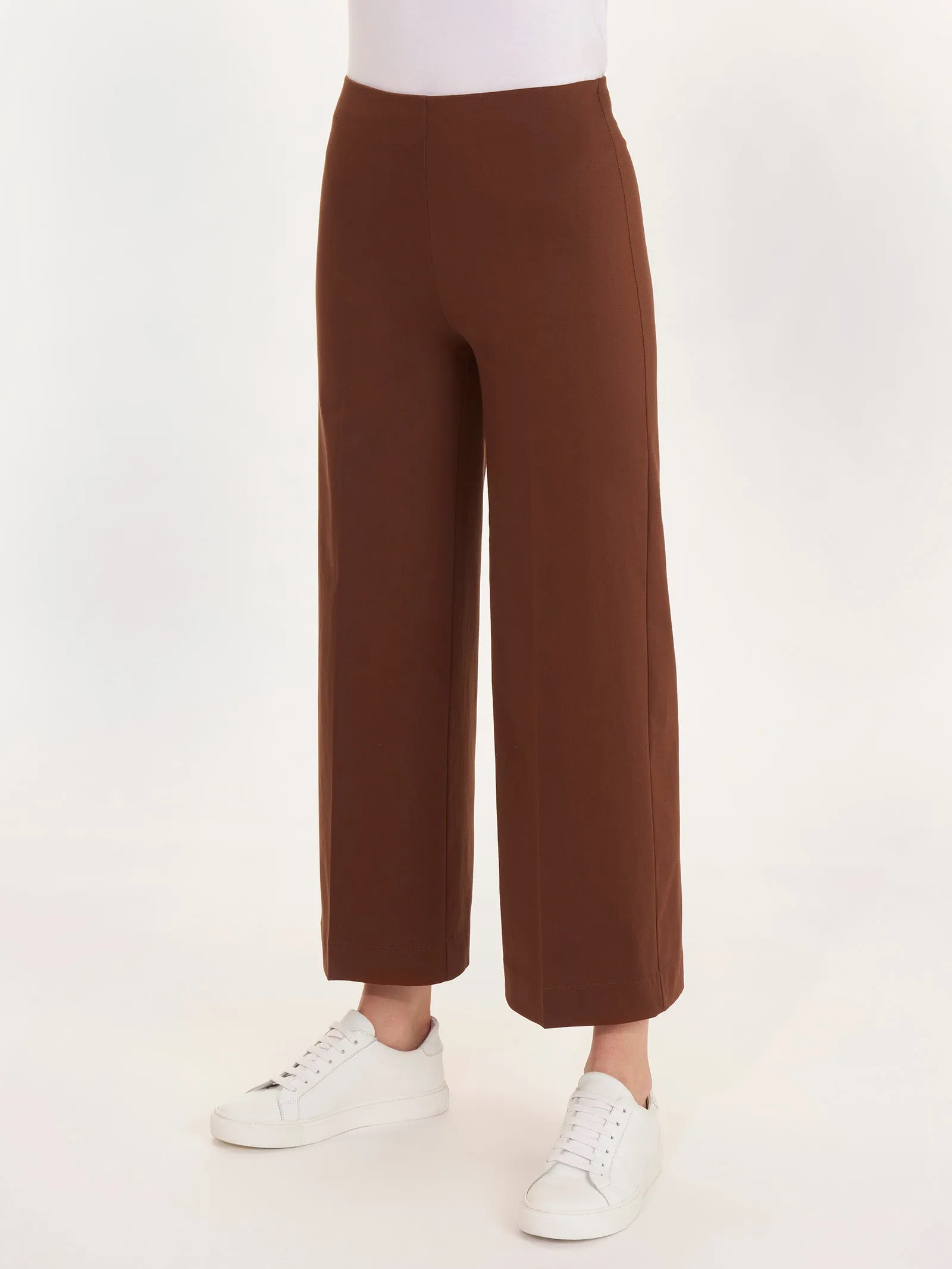 Pantalone ampio alla caviglia in Satin Power - Cappuccino