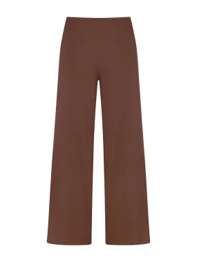 Pantalone ampio alla caviglia in Satin Power - Cappuccino