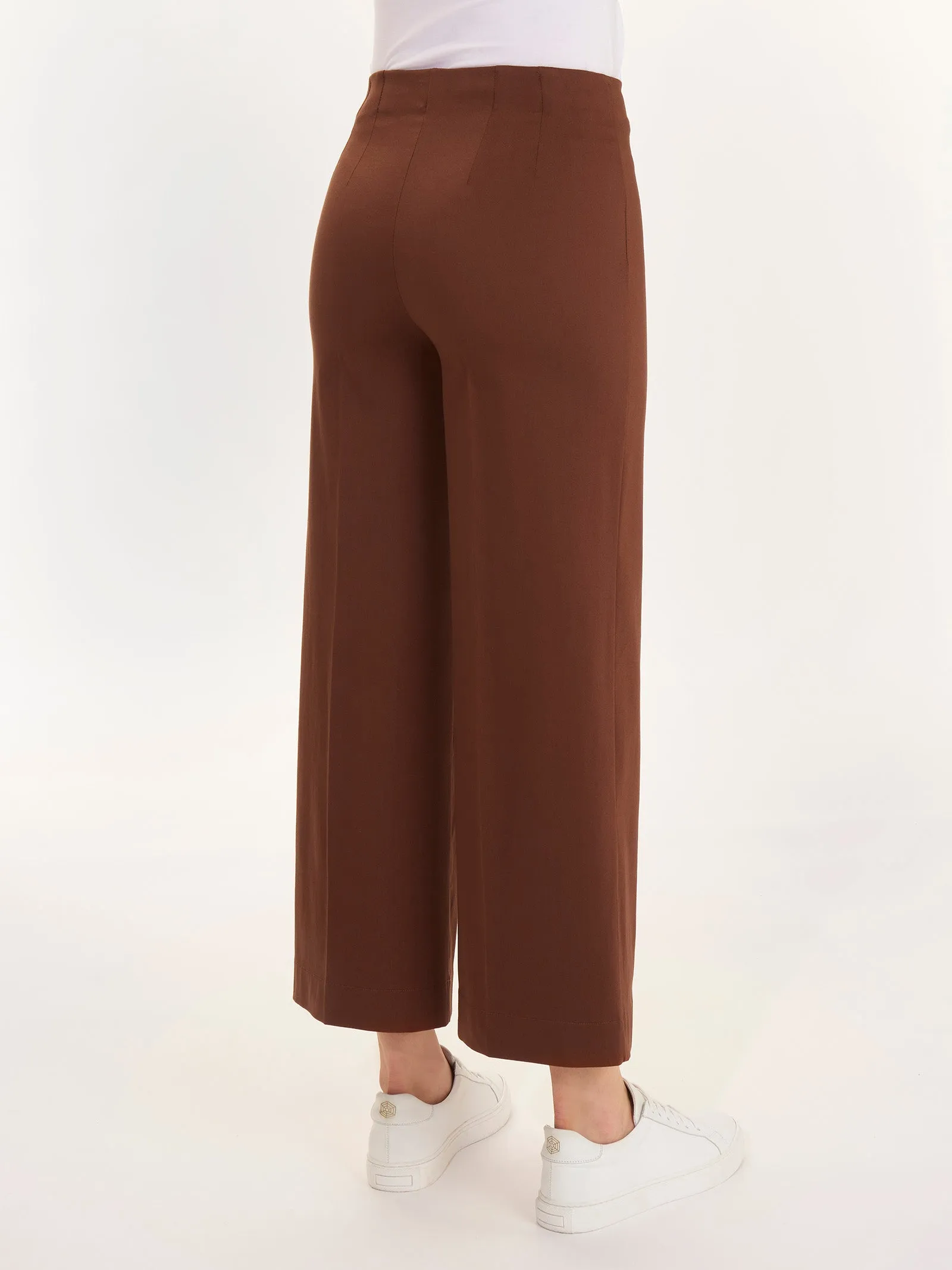 Pantalone ampio alla caviglia in Satin Power - Cappuccino