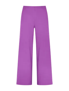 Pantalone ampio alla caviglia in Satin Power - Dewberry