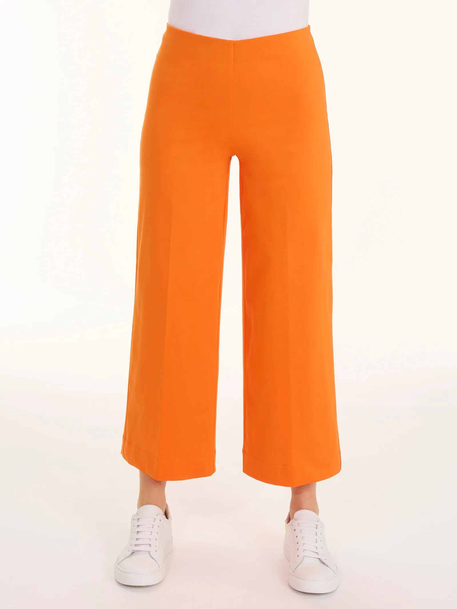 Pantalone ampio alla caviglia in Satin Power - Persimmon Orange