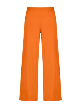 Pantalone ampio alla caviglia in Satin Power - Persimmon Orange