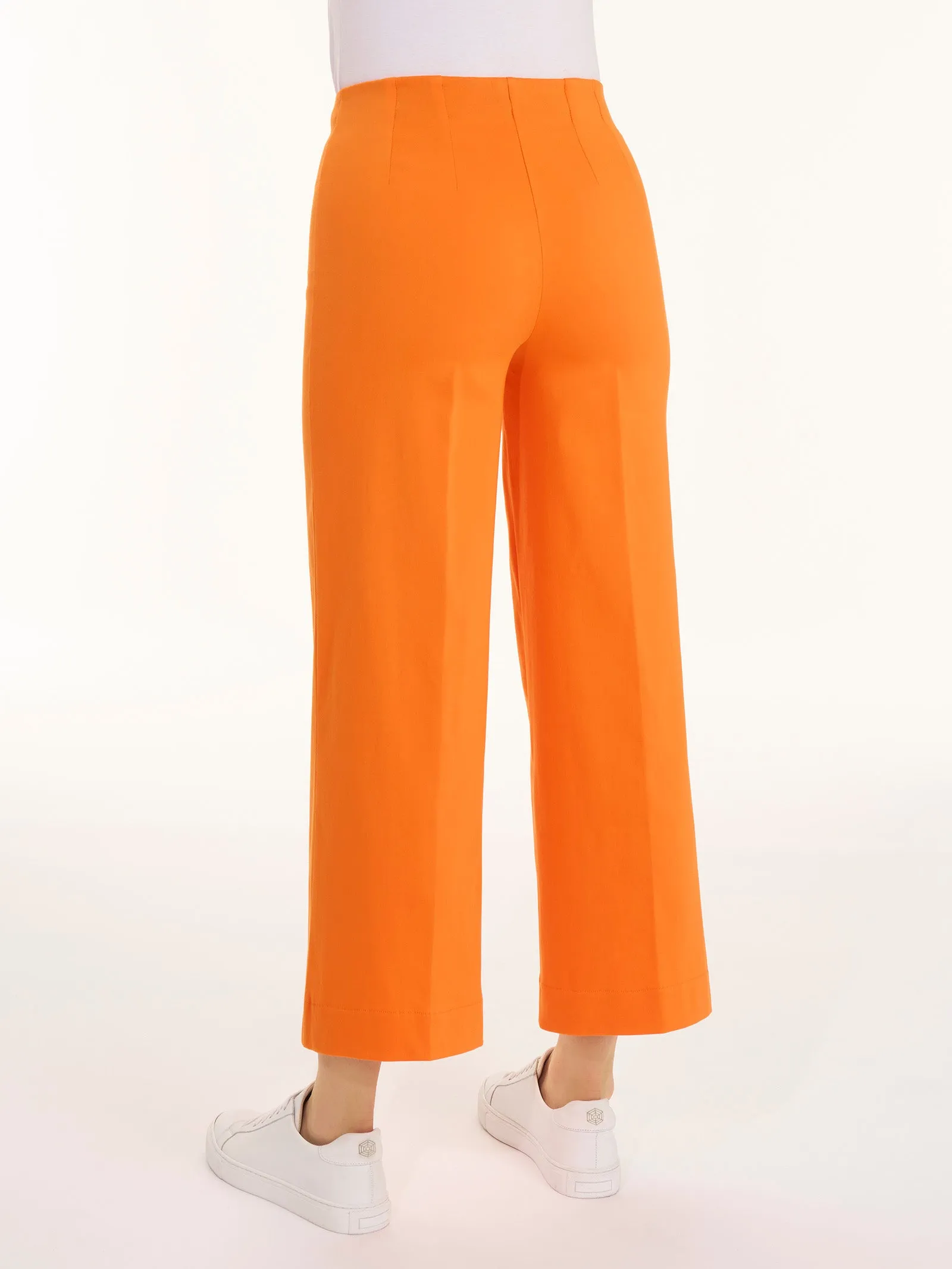 Pantalone ampio alla caviglia in Satin Power - Persimmon Orange