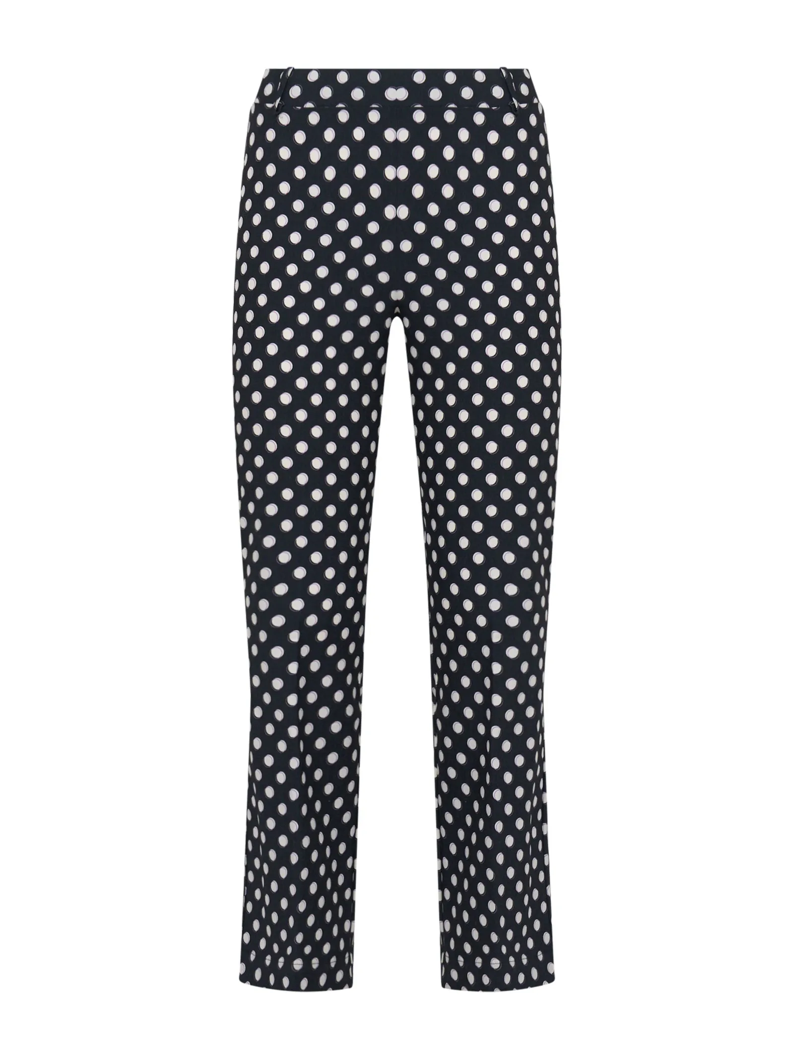 Pantalone flare a pois in Digital Compact - Fant.Nero