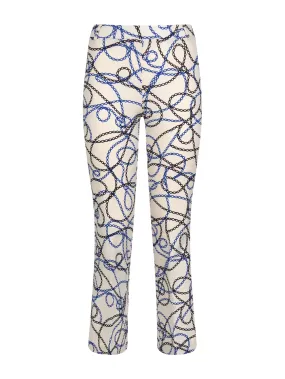 Pantalone flare in Digital Compact - Fant.Bianco