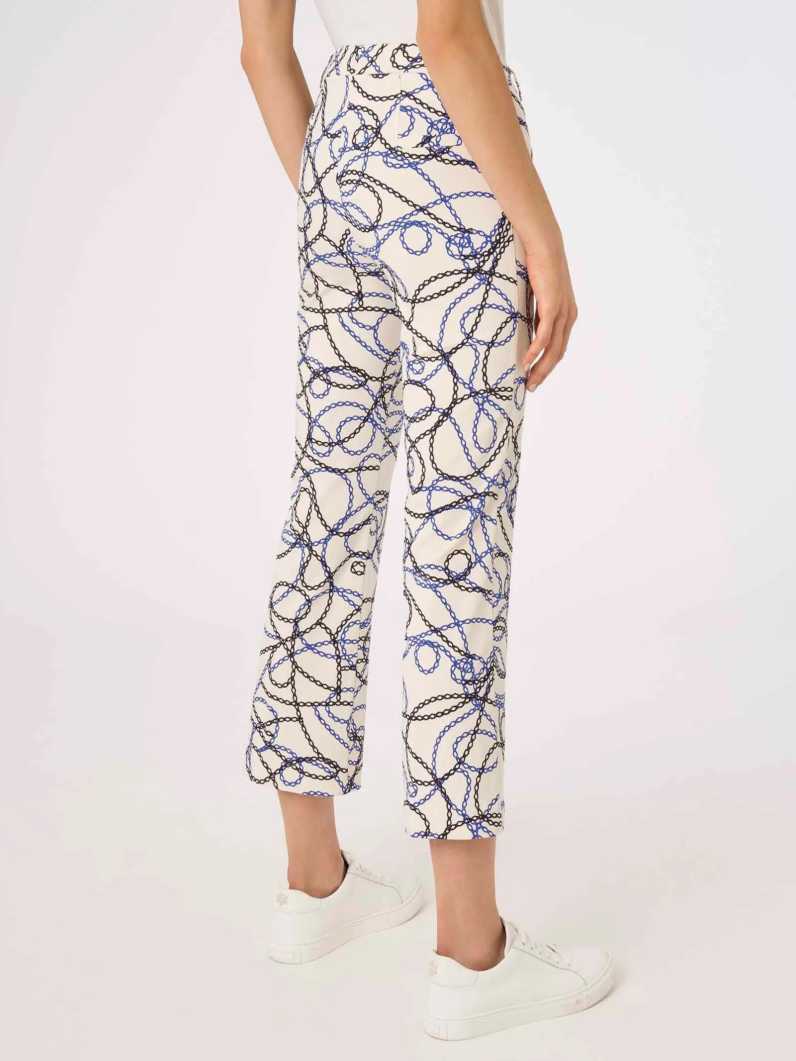 Pantalone flare in Digital Compact - Fant.Bianco