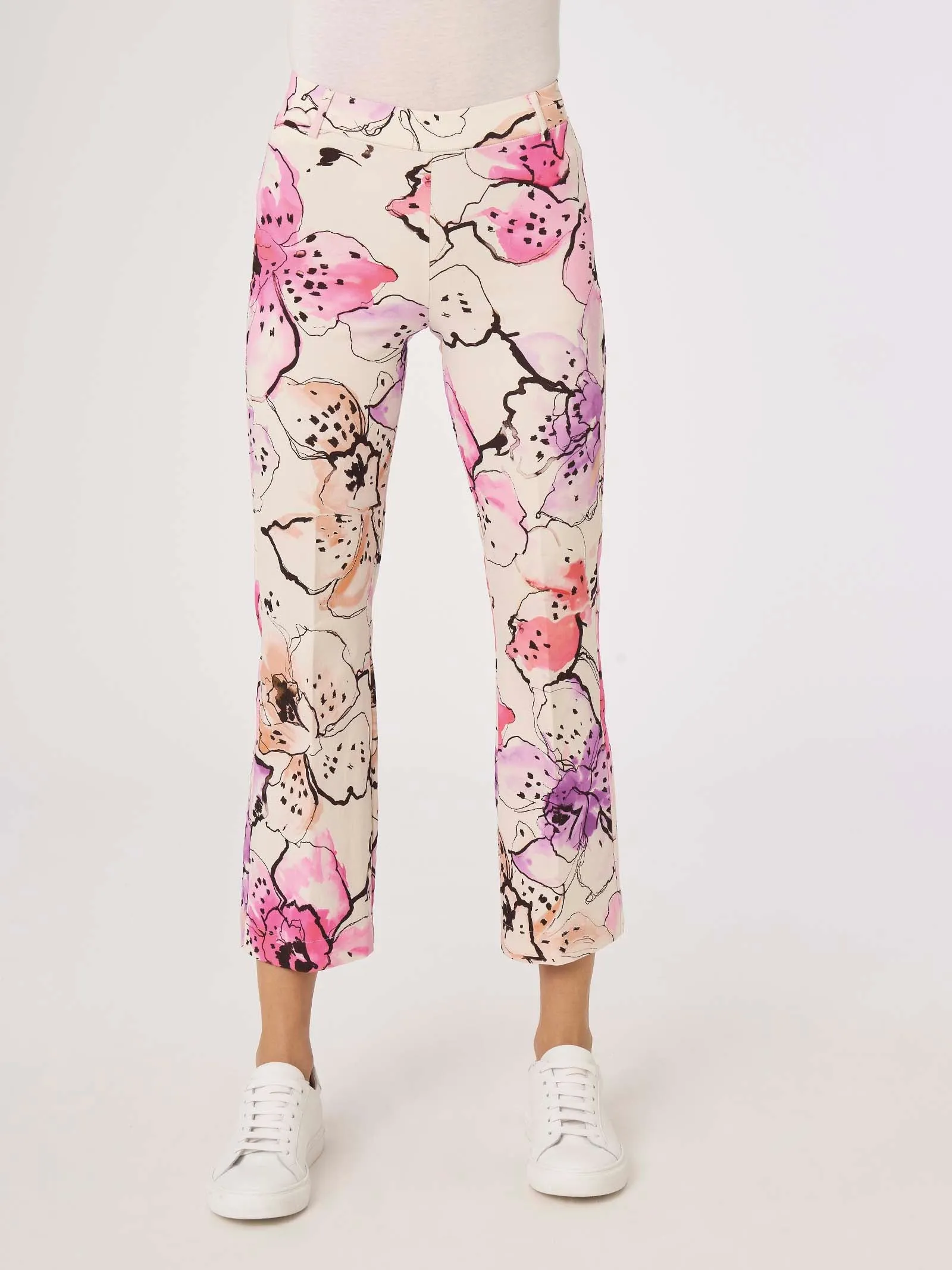 Pantalone flare in Digital Compact - Fant.Cyclamen