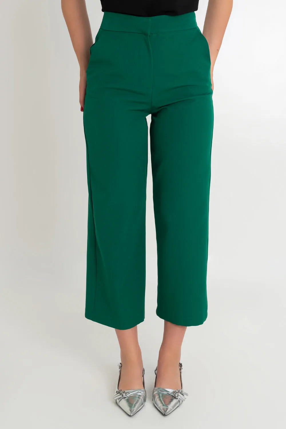 Pantalón ajustado de fit cropped flare