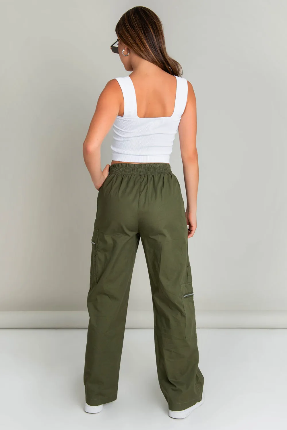 Pantalón cargo de fit recto cintura elástica