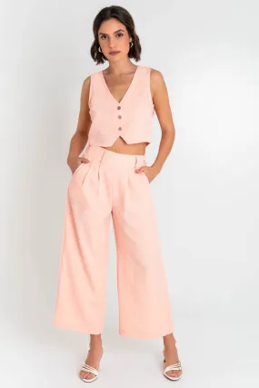 Pantalón ligero de fit culotte con pinzas