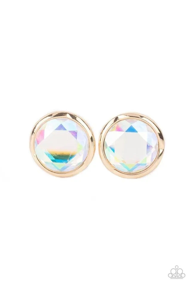 Paparazzi Earring ~ Double-Take Twinkle - Gold