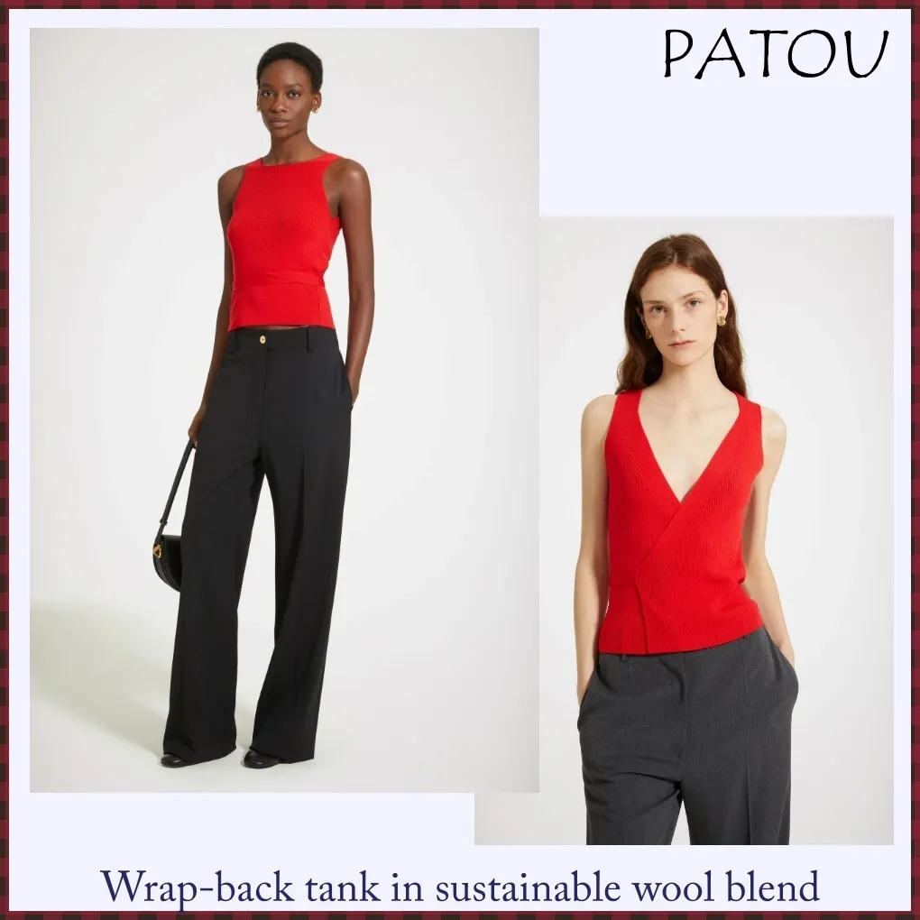 PATOU  |Casual Style Wool Cashmere Silk Sweat Sleeveless Halter Neck