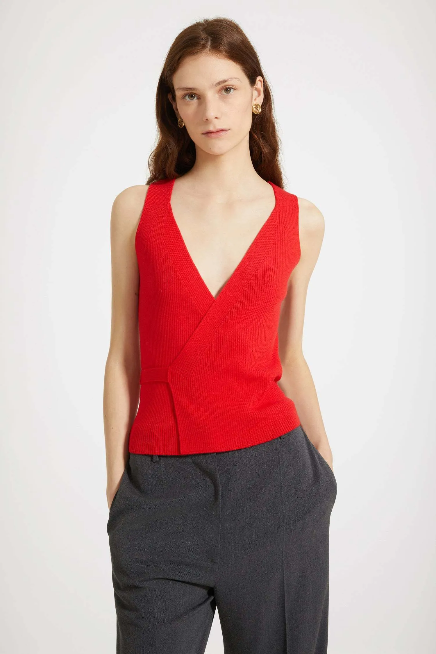 PATOU  |Casual Style Wool Cashmere Silk Sweat Sleeveless Halter Neck