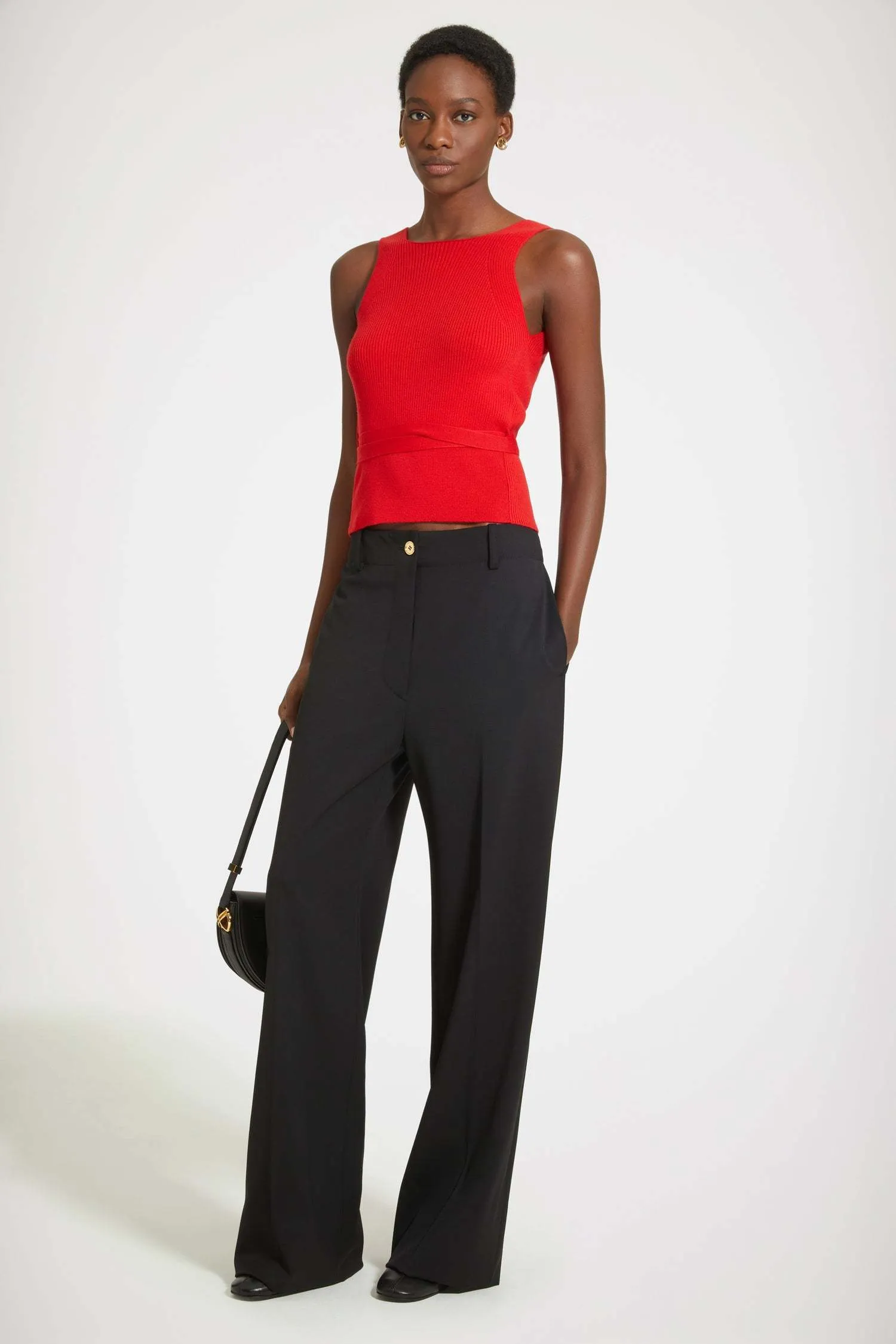 PATOU  |Casual Style Wool Cashmere Silk Sweat Sleeveless Halter Neck