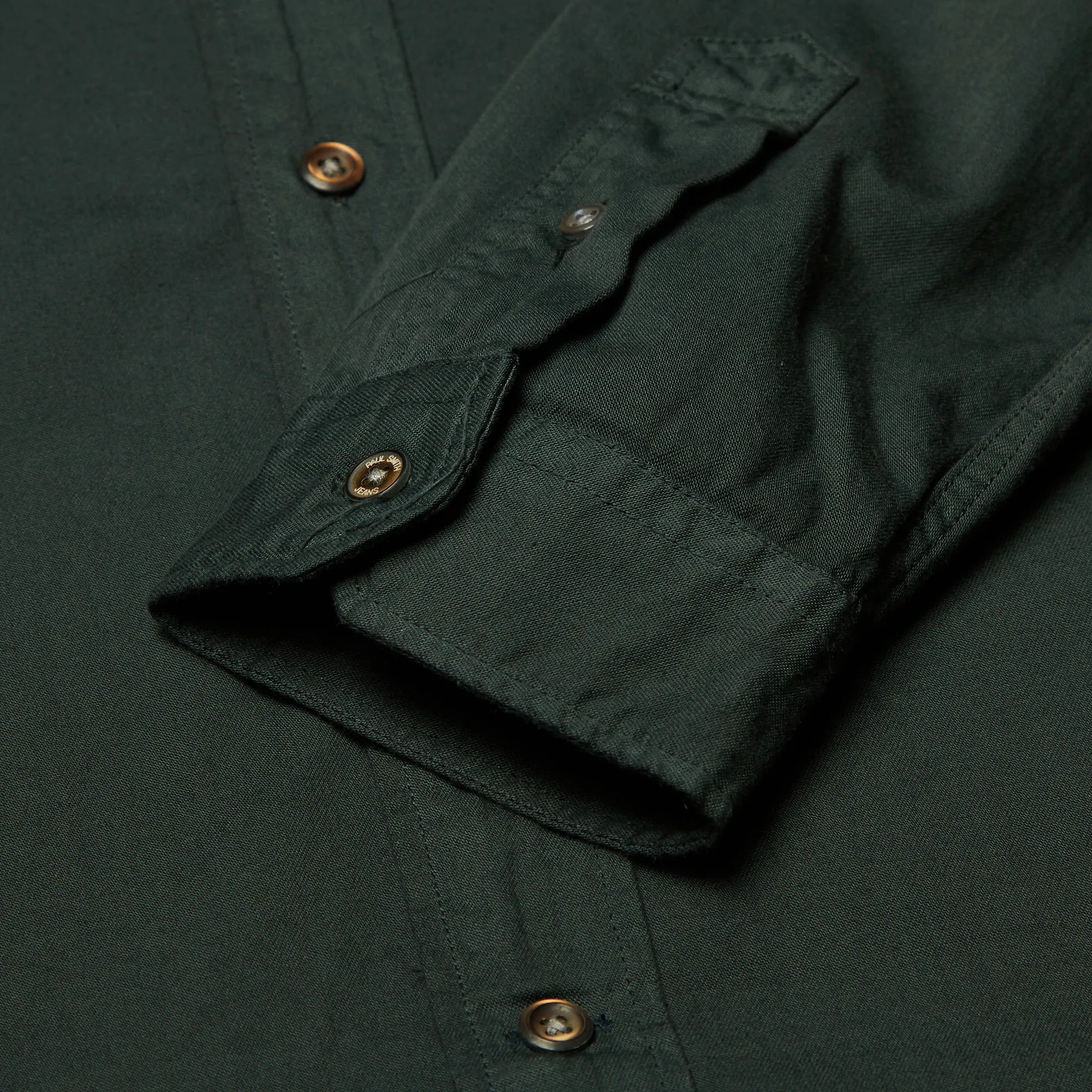 Paul Smith Button Down Garment Dyed Heavy Twill ShirtOlive