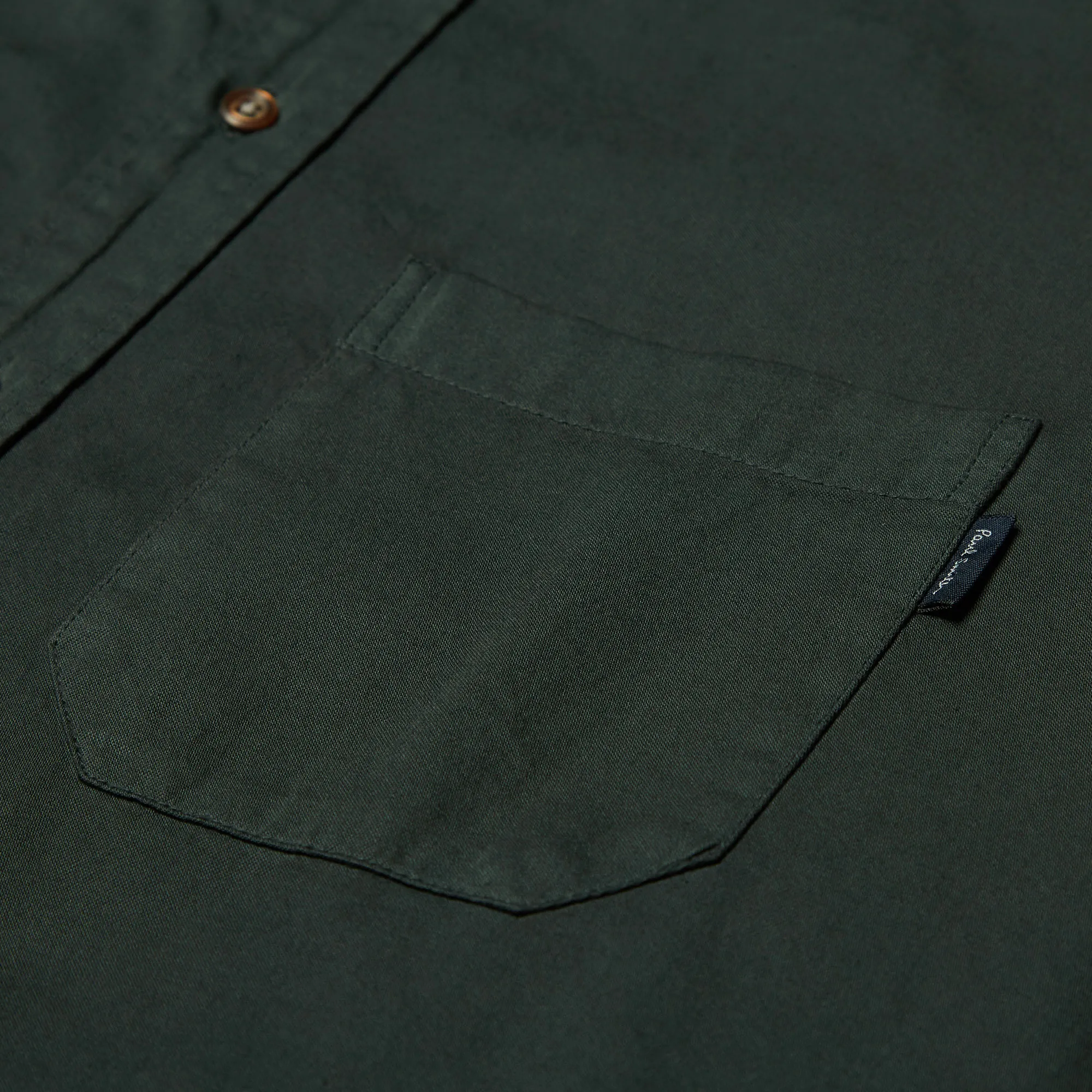 Paul Smith Button Down Garment Dyed Heavy Twill ShirtOlive