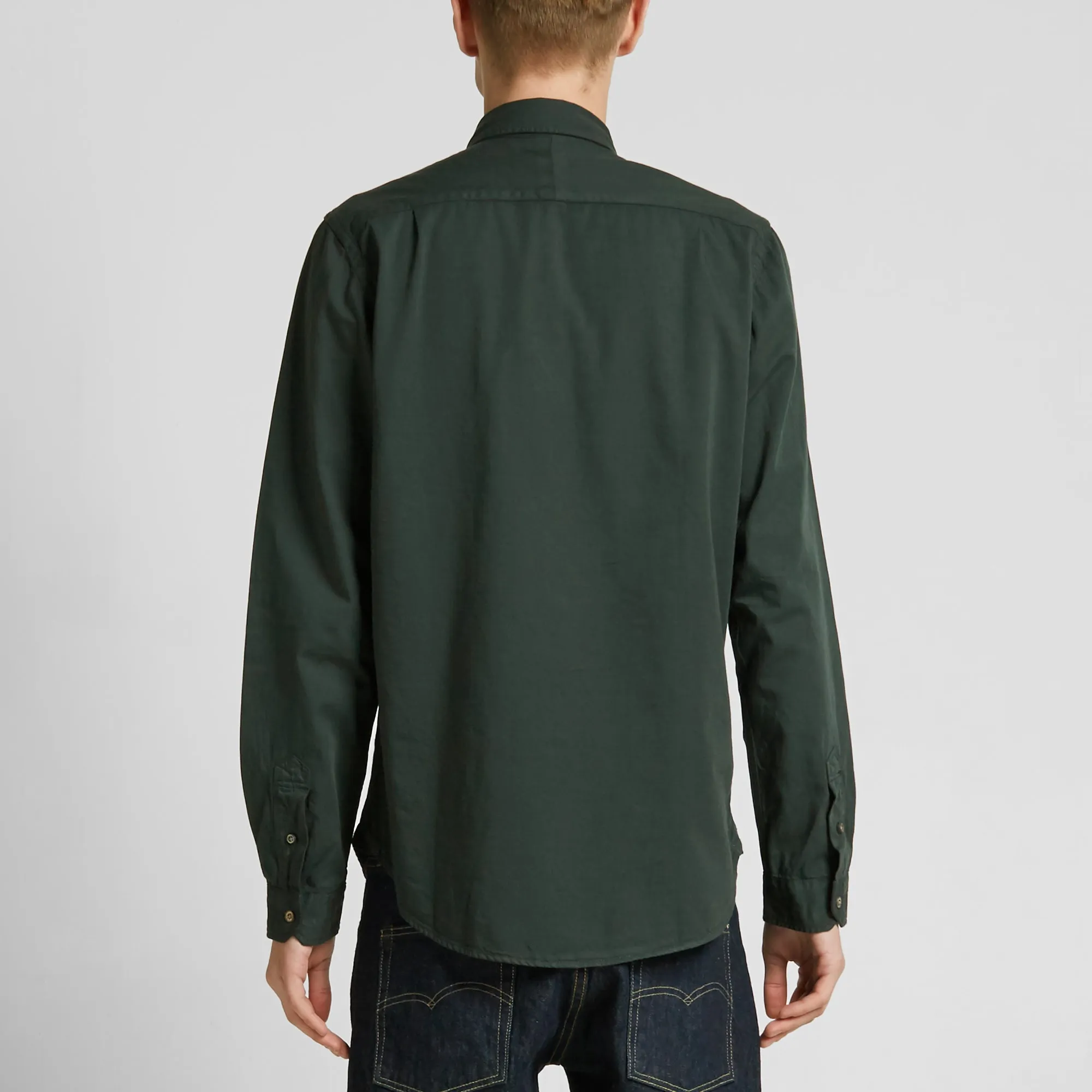 Paul Smith Button Down Garment Dyed Heavy Twill ShirtOlive