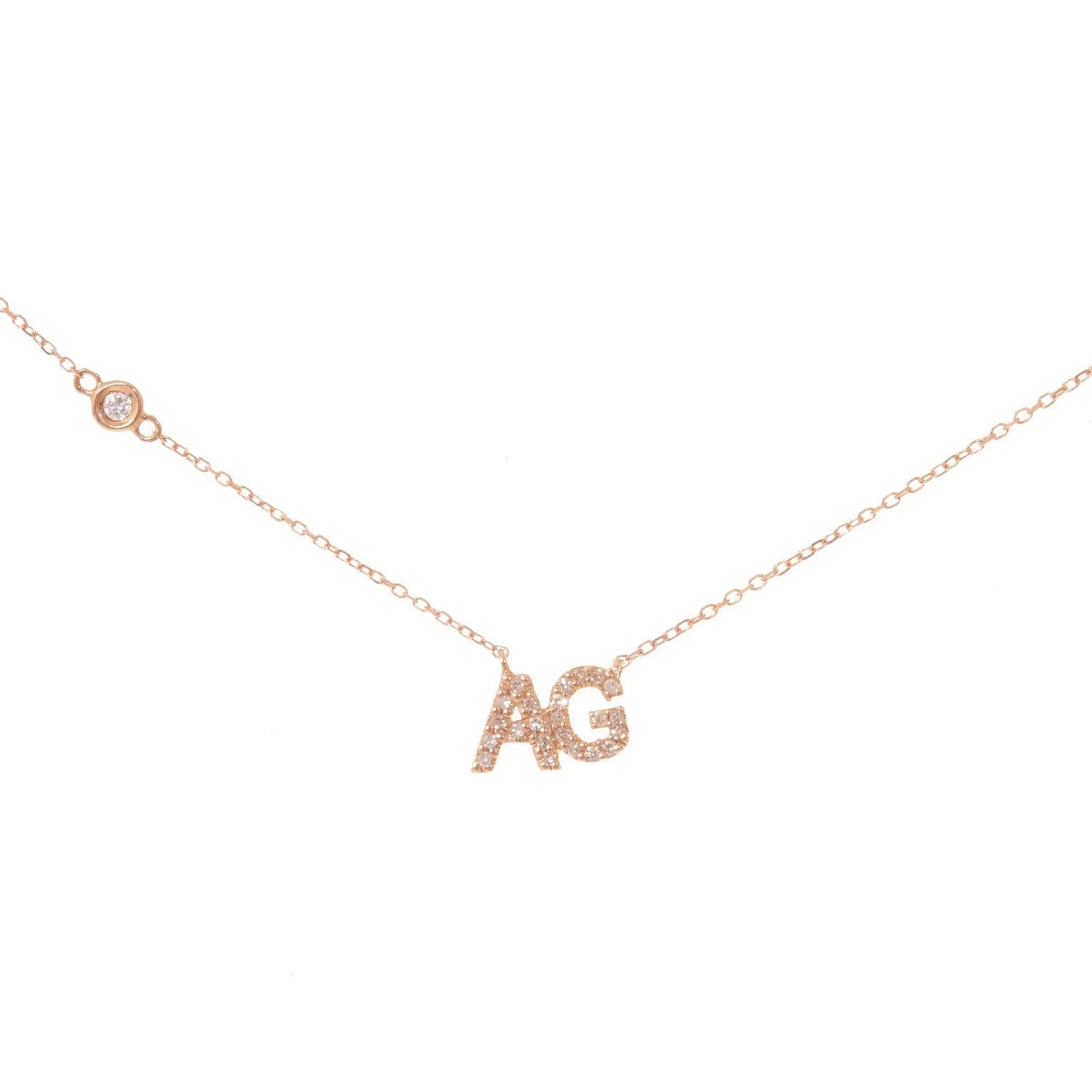 Pave Double Initial Necklace