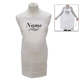 Personalised White Adult Apron - Name with Flourish