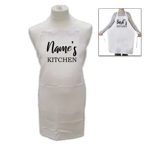 Personalised White Adult Apron - Name's Kitchen