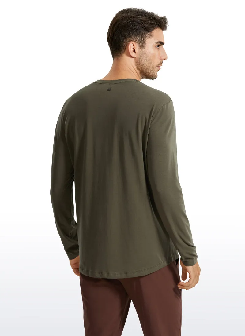 Pima Cotton Henley Long Sleeve