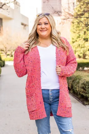 Pleased With Myself Confetti Cardigan- Pink