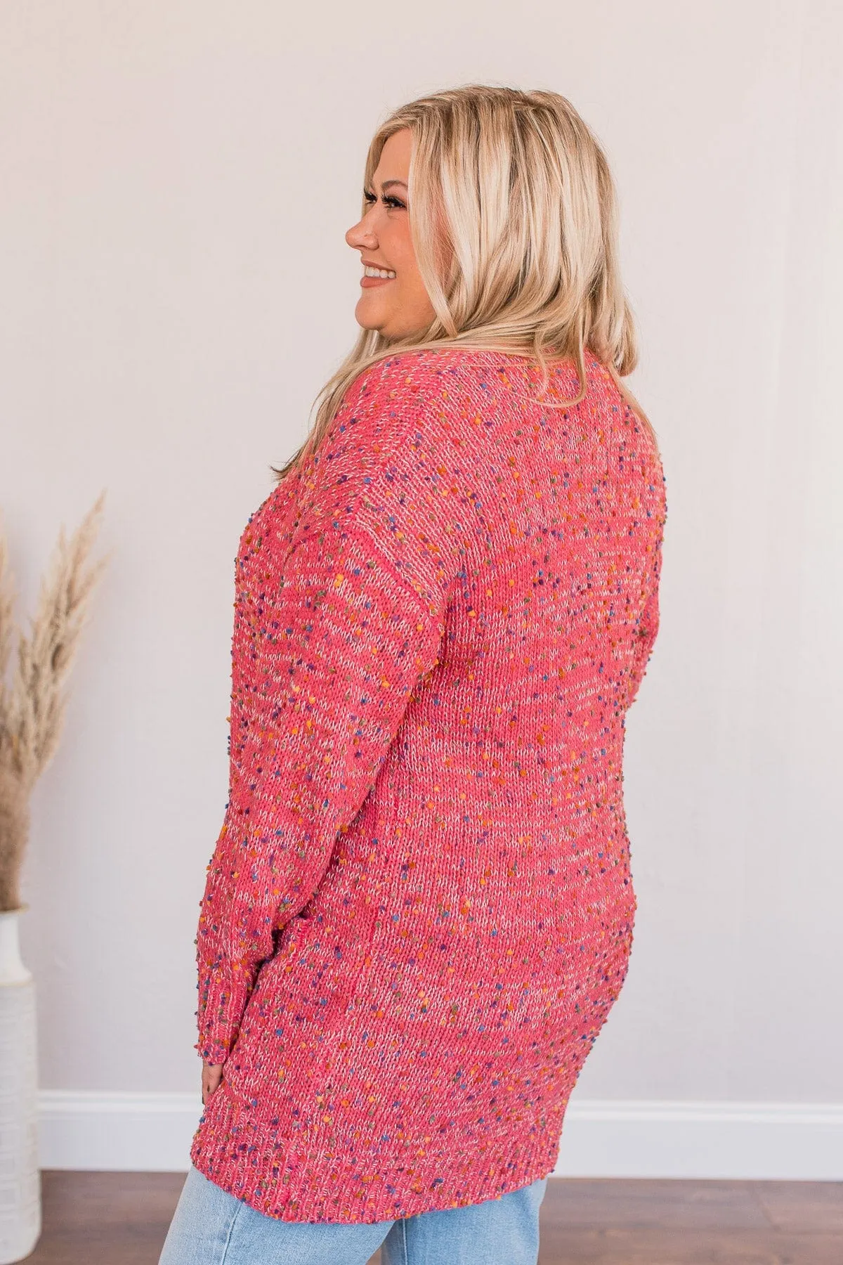 Pleased With Myself Confetti Cardigan- Pink