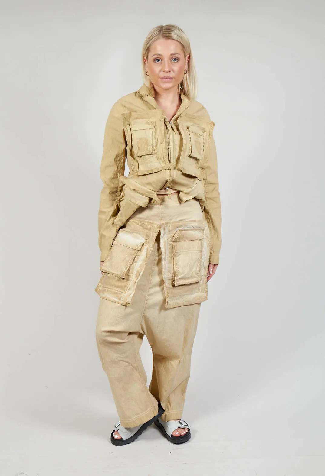 Pocket Cargo Trousers in Wax Cloud