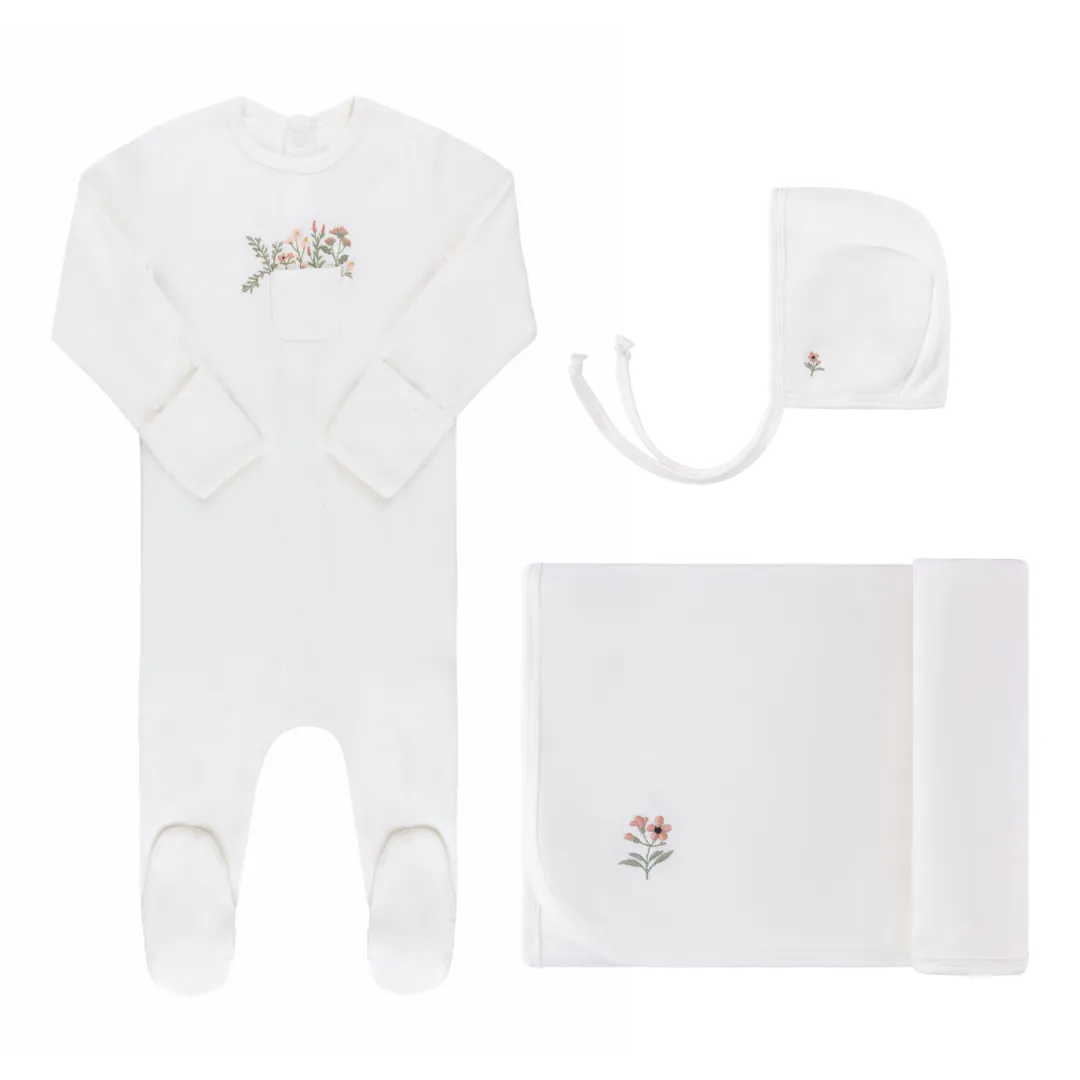 Pocket Full of Flowers-Flowers/Ivory-3 Pc Set