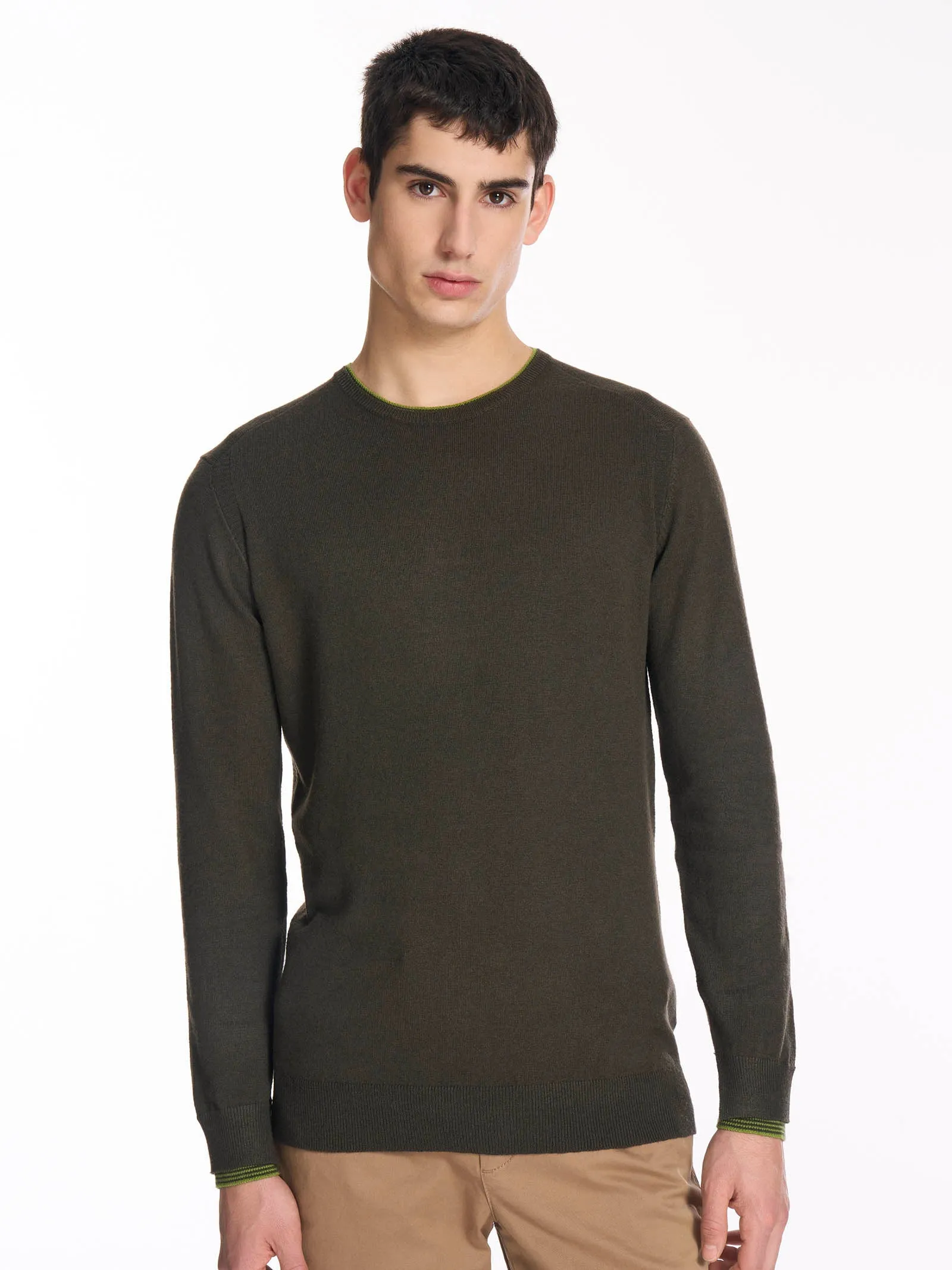 Pull girocollo in filato Sport Wool - Navy