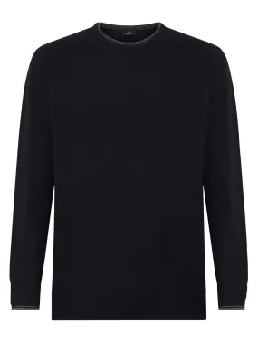 Pull girocollo in filato Sport Wool - Navy