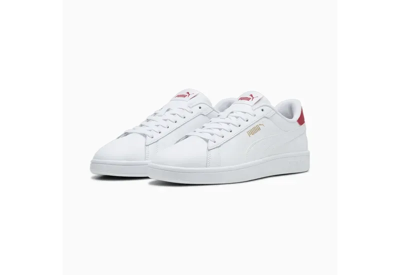 PUMA MEN'S SMASH 3.0 WHITE/RED SHOES