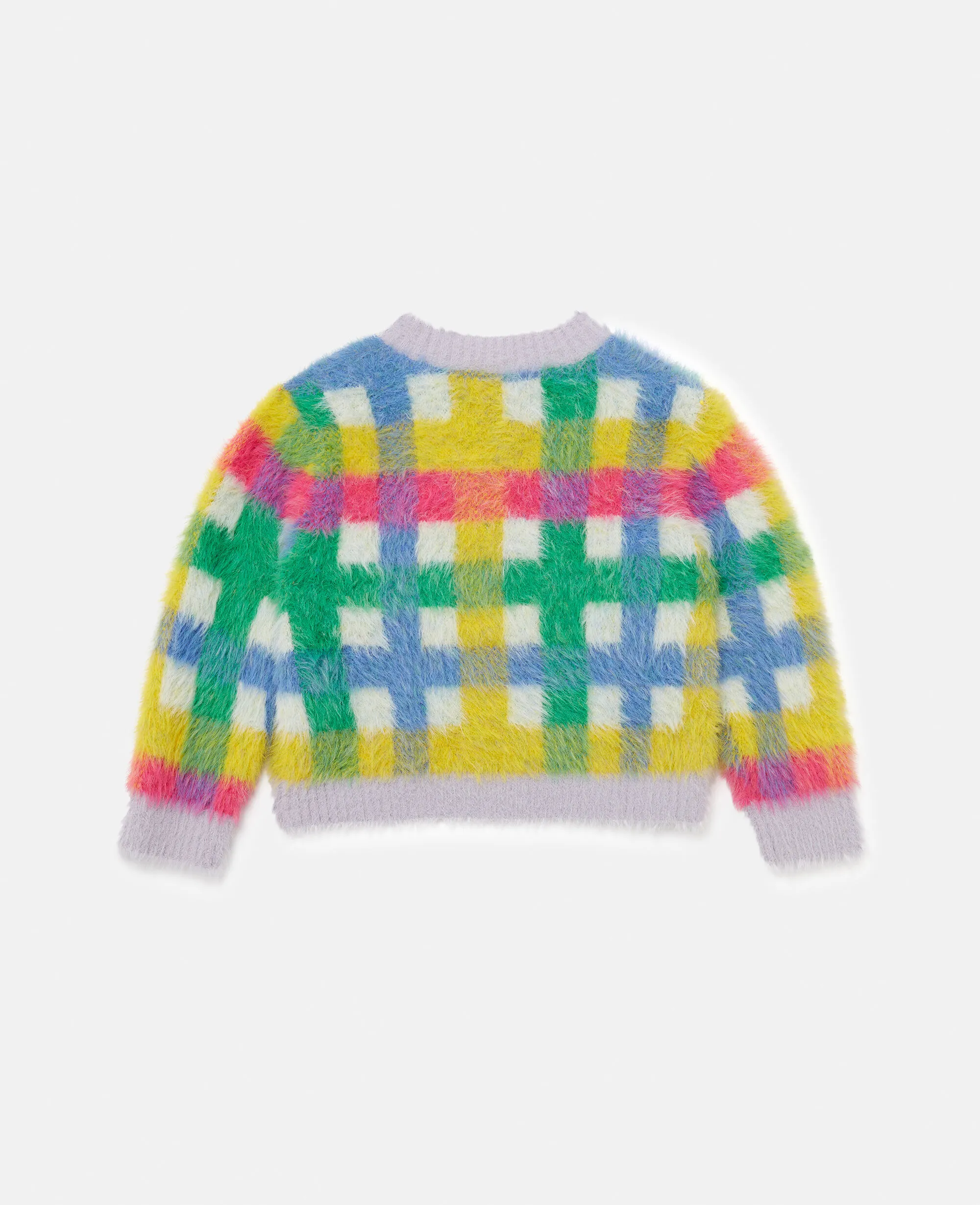 Rainbow Check Knitted Cardigan