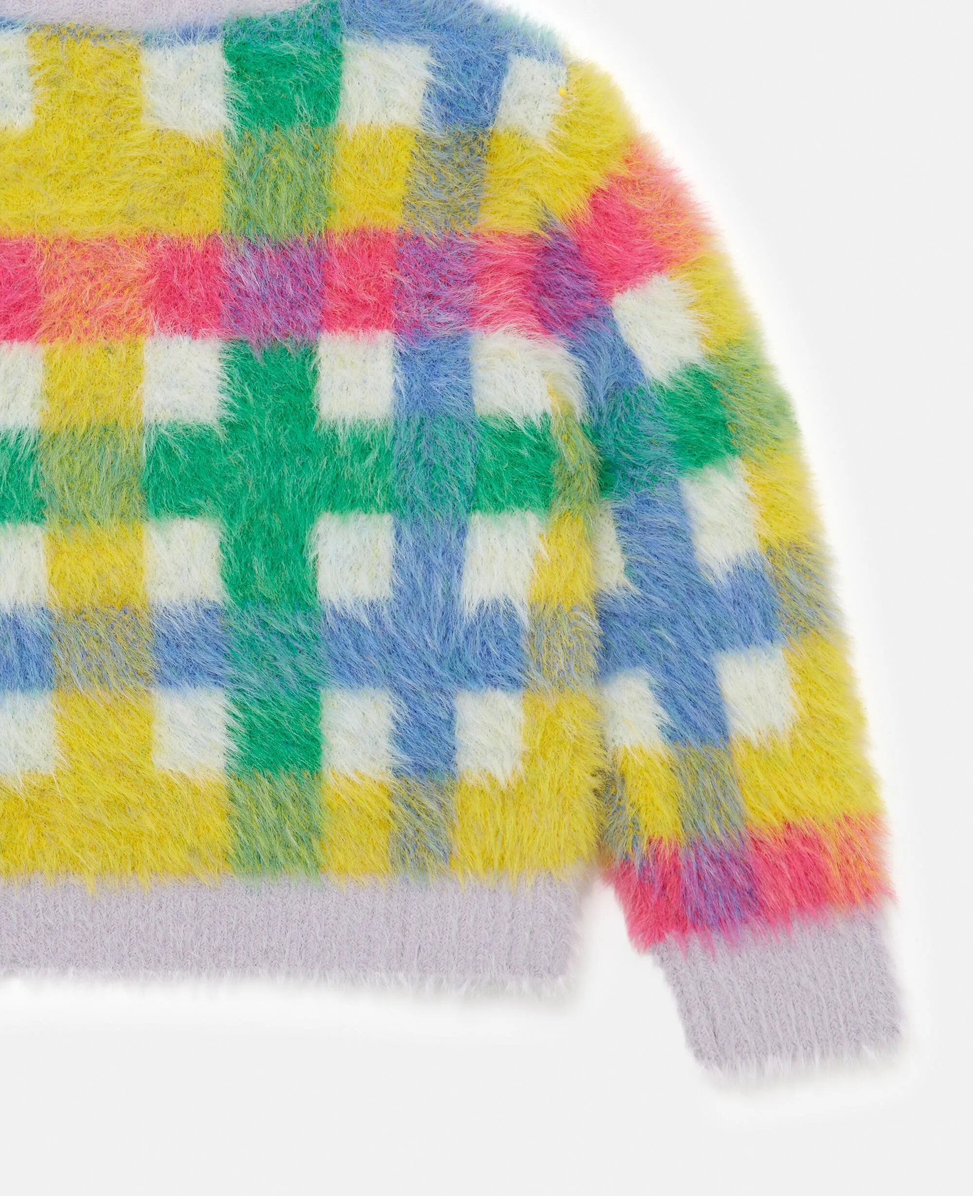 Rainbow Check Knitted Cardigan