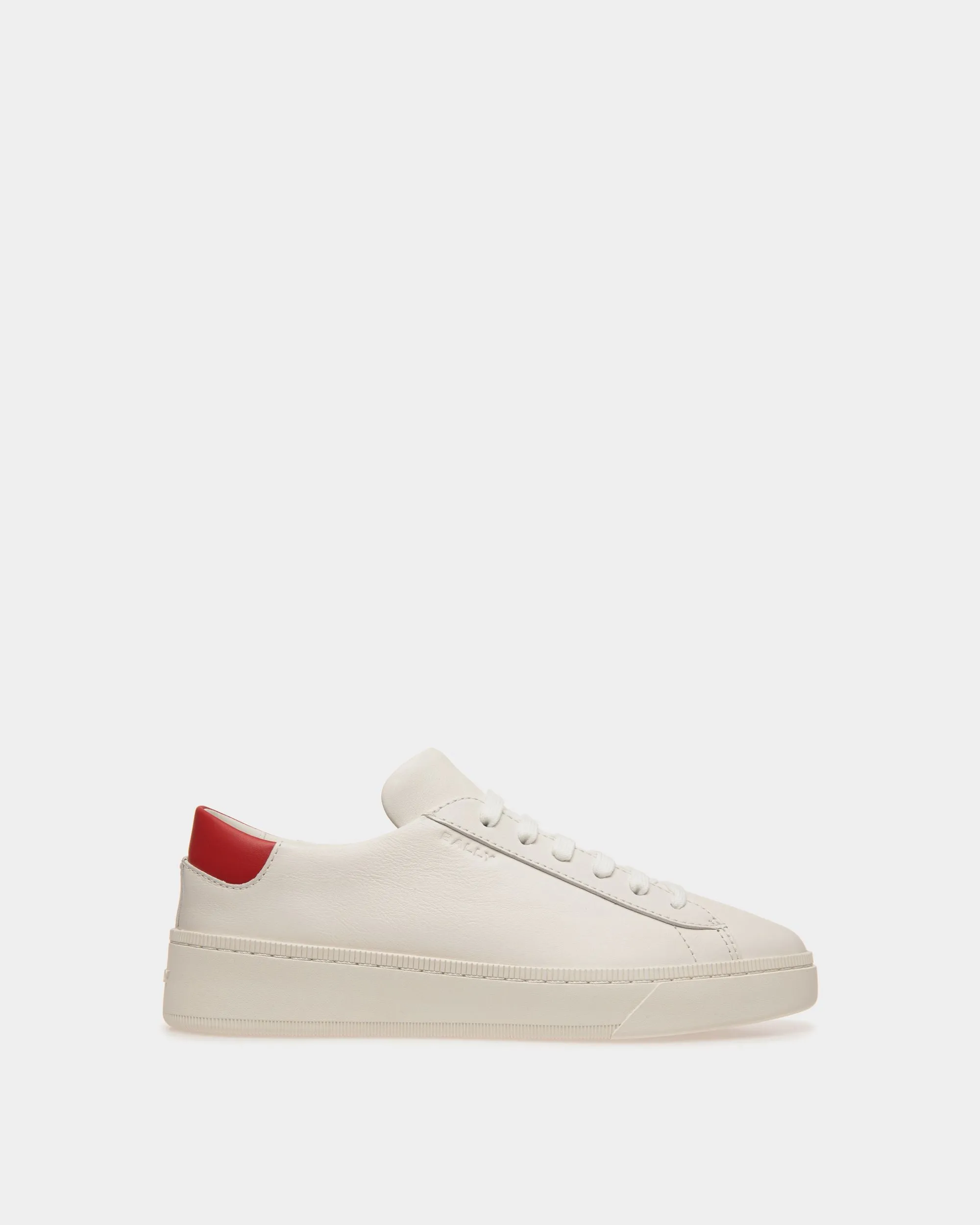 Raise Sneaker In White And Red Leather 