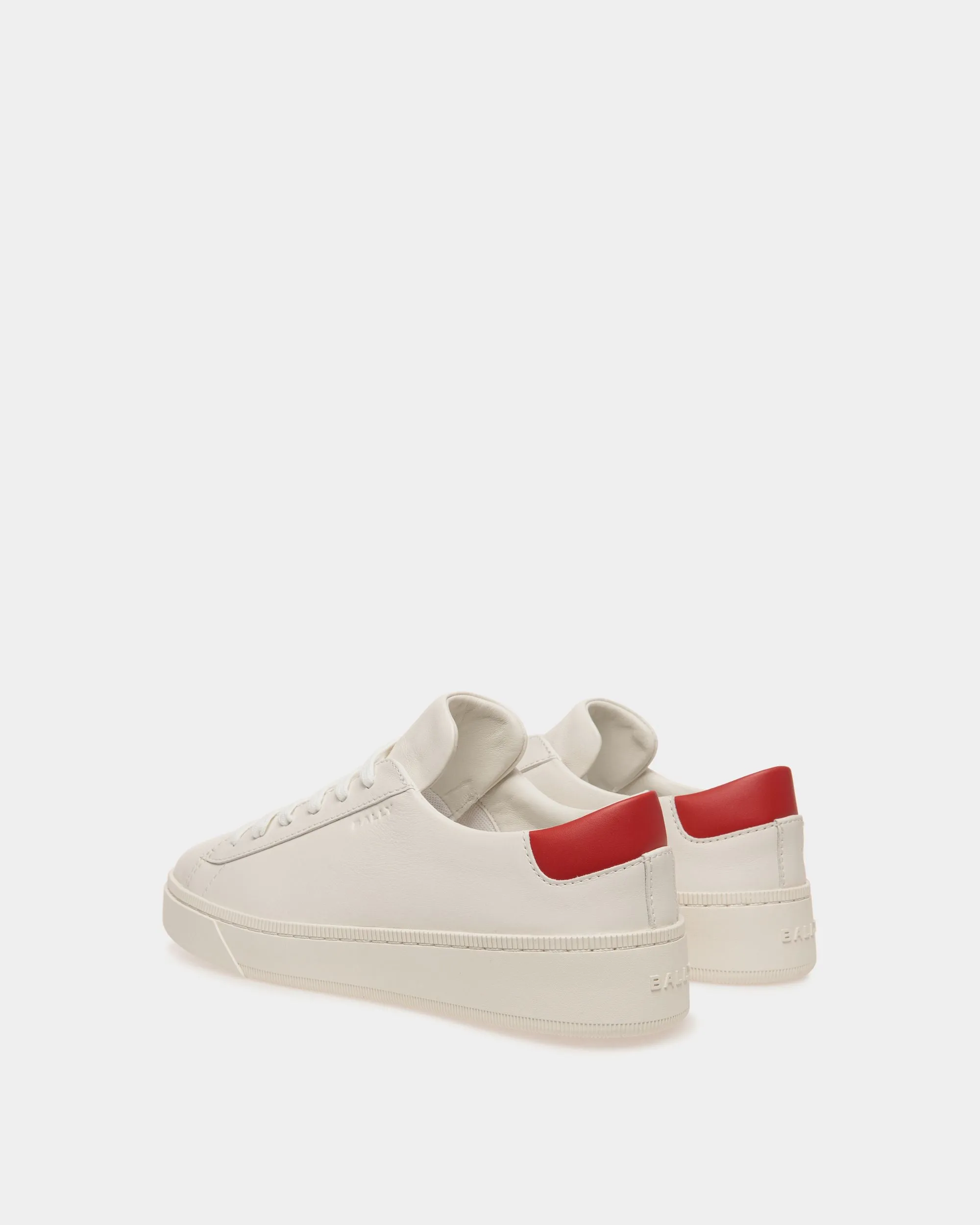 Raise Sneaker In White And Red Leather 