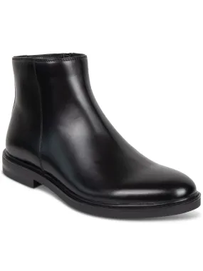 REACTION KENNETH COLE Mens Black Padded Ely Round Toe Block Heel Zip-Up Boots Shoes M