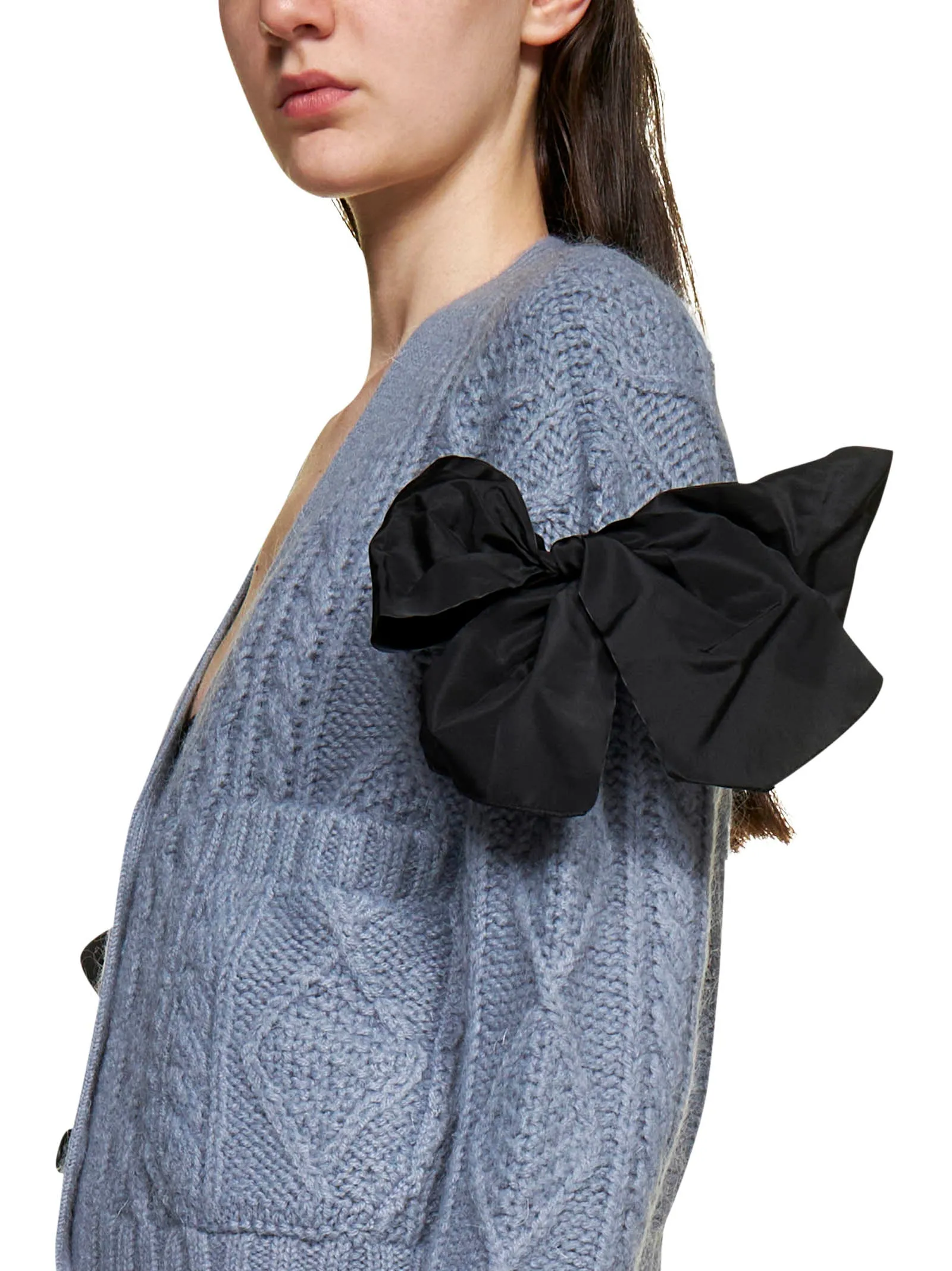 REDValentino Bow Detailed V-Neck Cardigan